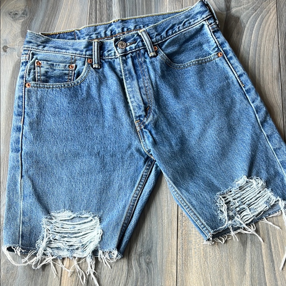 Distressed Levi’s Denim Shorts